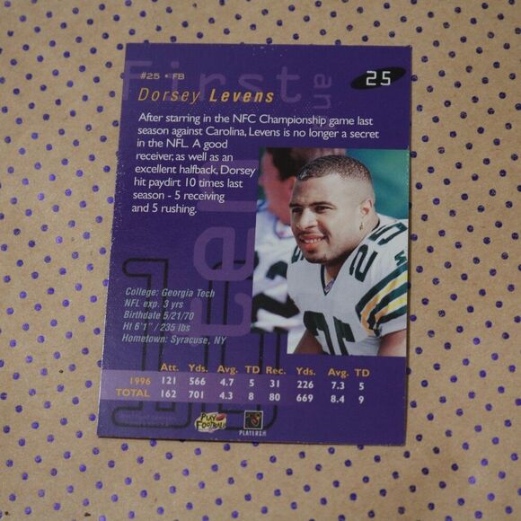 Dorsey Levens #25 Football Card - Picture 2 of 2